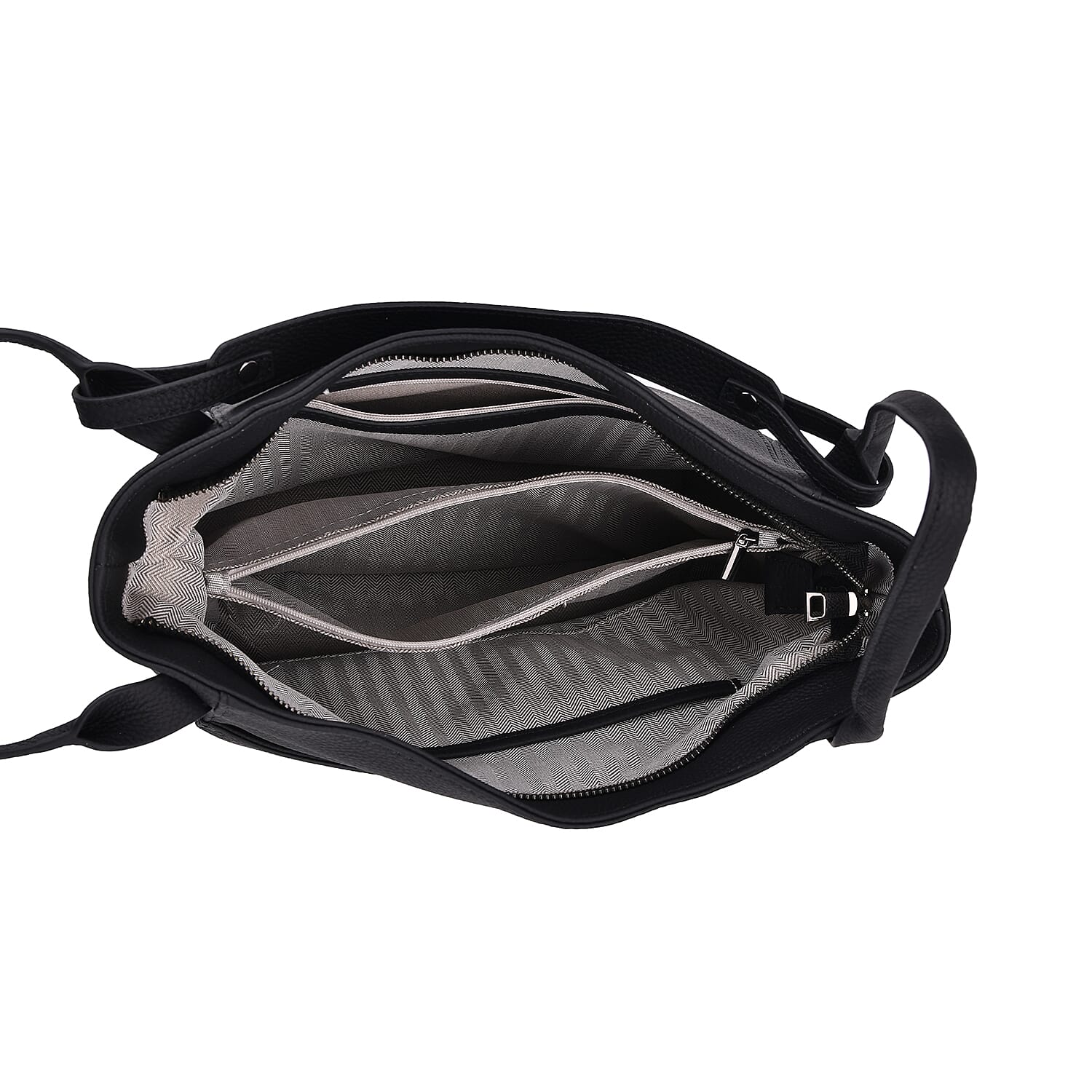 Leather Patterned Tote Bag (Size 34x14x29 cm) - Black & Pink