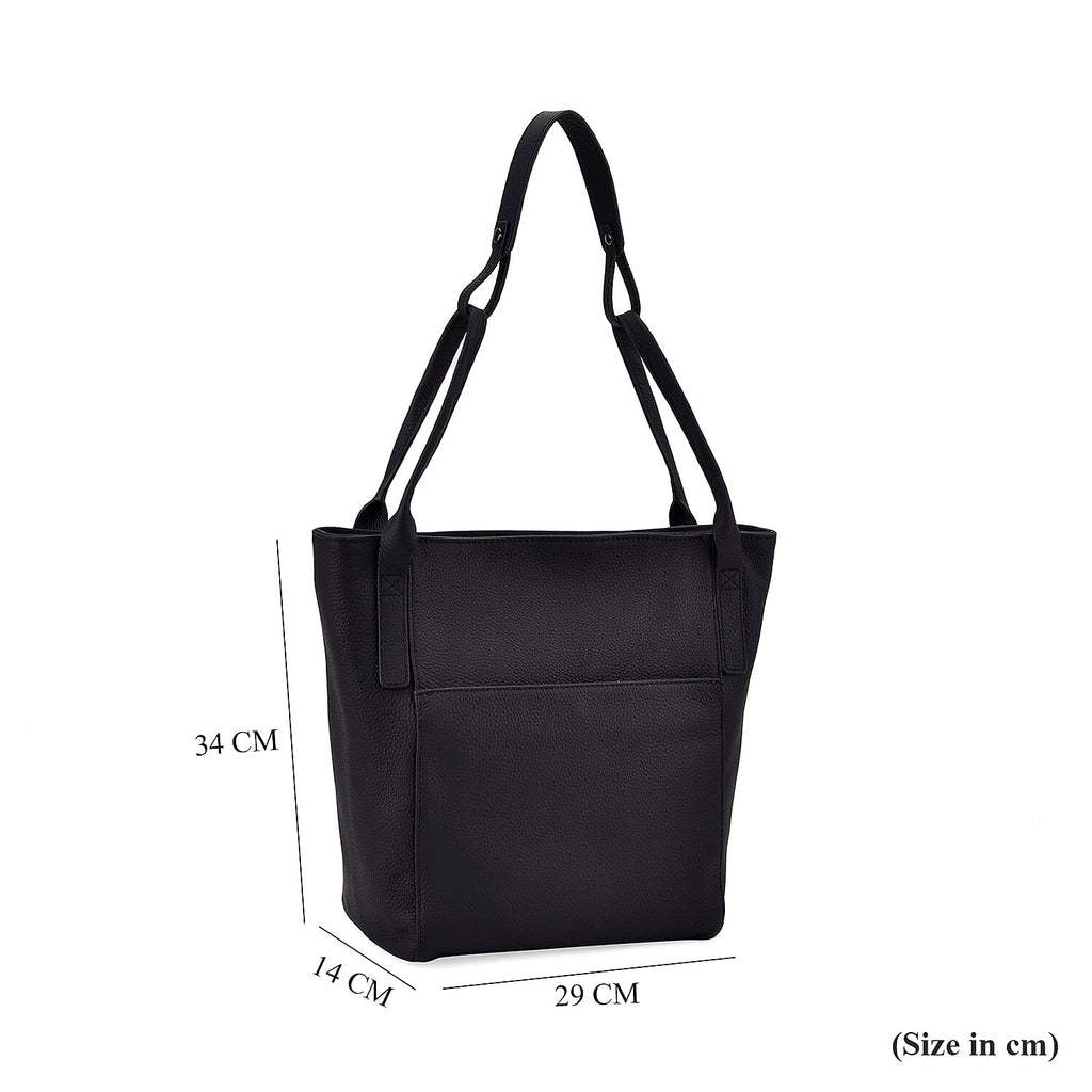 Leather Patterned Tote Bag (Size 34x14x29 cm) - Black & Pink
