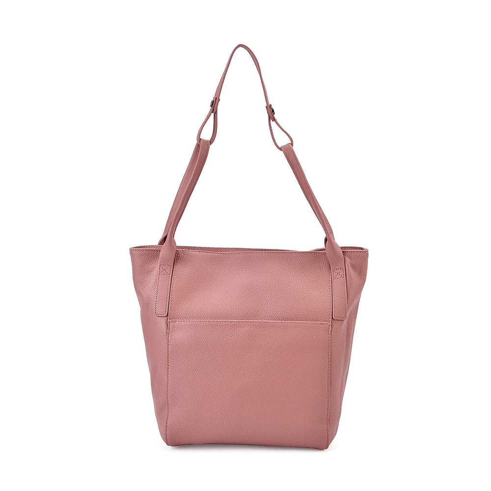 Leather Patterned Tote Bag (Size 34x14x29 cm) - Pink & Pink
