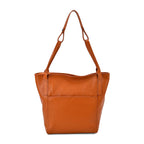 Leather Patterned Tote Bag (Size 34x14x29 cm) - Tan & Pink