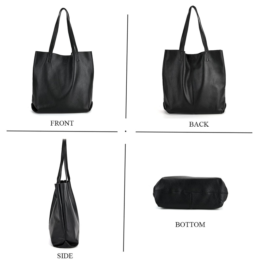 Black Leather Tote Bag