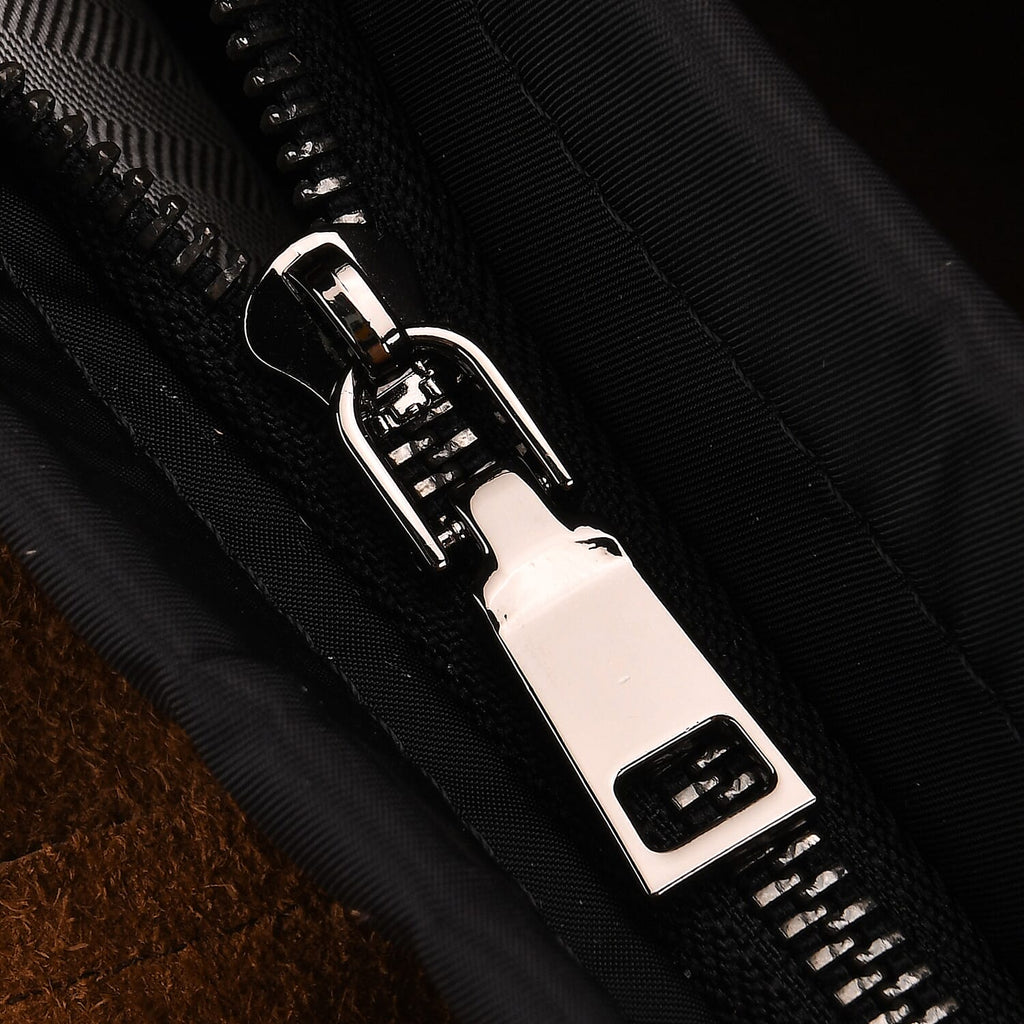 2-in-1 Genuine Leather Tote Bag - Pouch - Brown