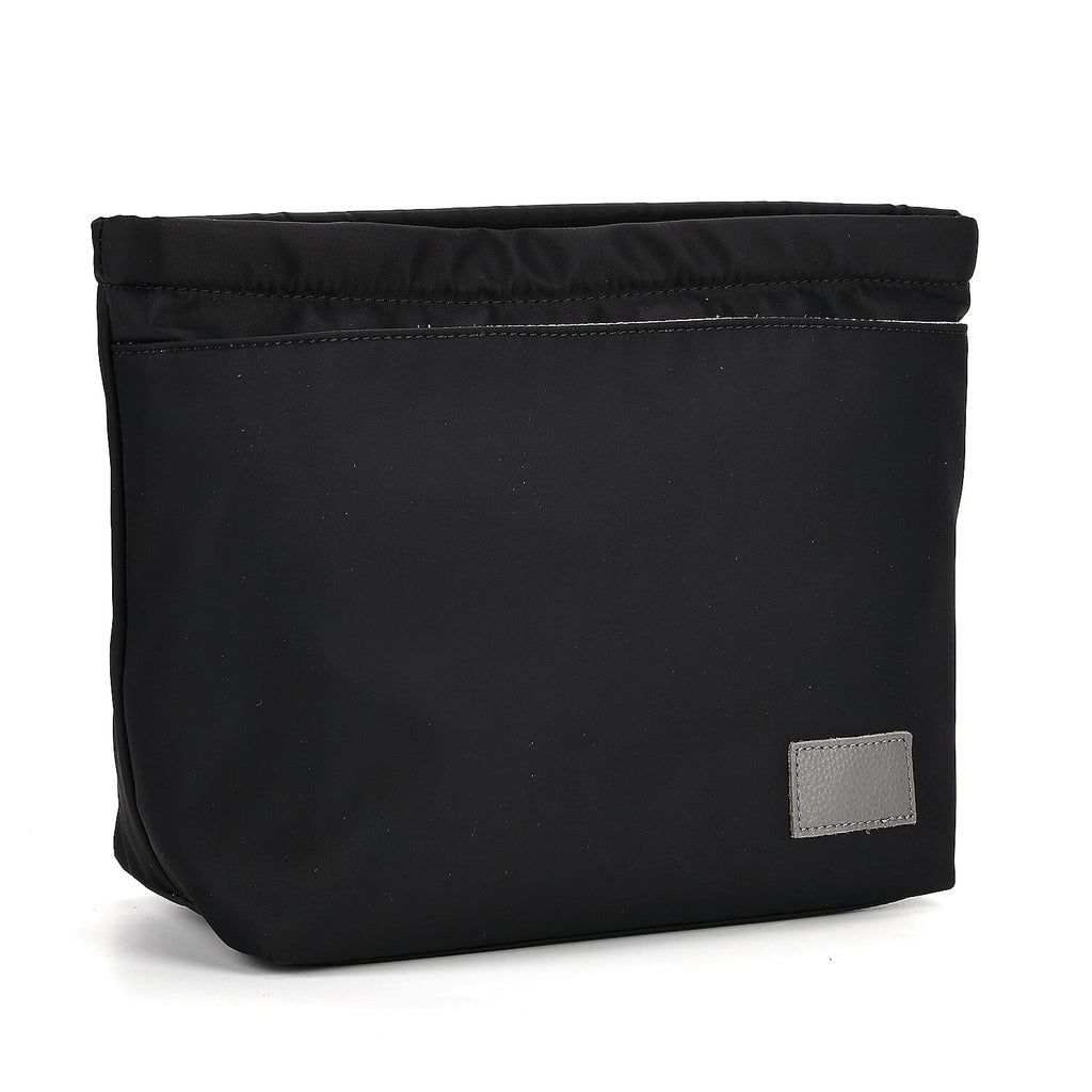 2-in-1 Genuine Leather Tote Bag - Pouch - Light Grey