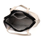 2-in-1 Genuine Leather Tote Bag - Pouch - White