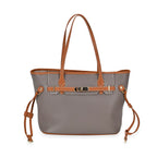 Genuine Leather Tote Bag - Grey