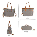 Genuine Leather Tote Bag - Grey