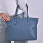 Closeout Deal - SUMPTUOUS 100% Genuine Leather Tote Bag - Blue