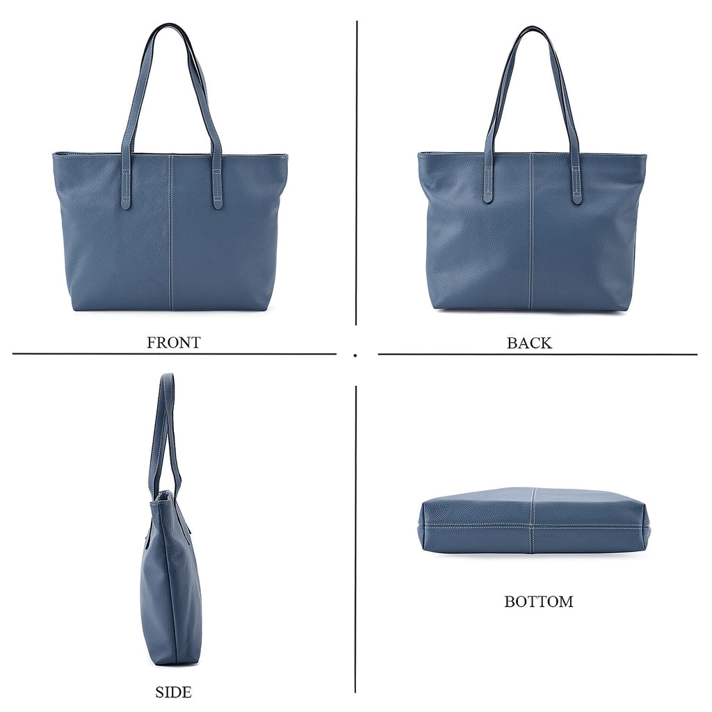 Closeout Deal - SUMPTUOUS 100% Genuine Leather Tote Bag - Blue