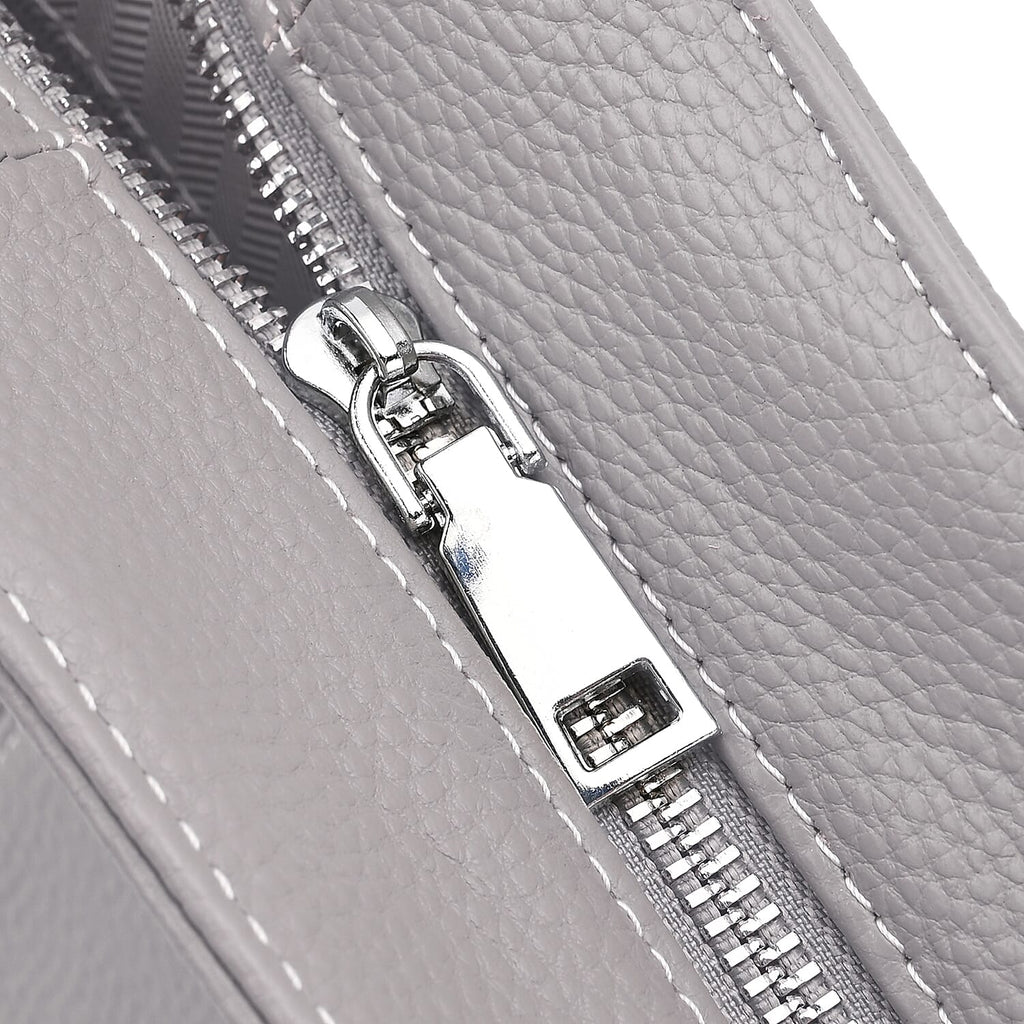Closeout Deal - SUMPTUOUS 100% Genuine Leather Tote Bag - Grey