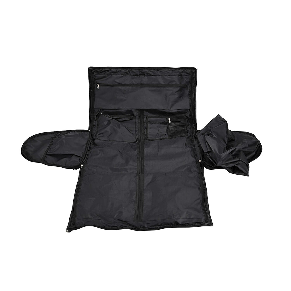 Styled By 100% Genuine Leather 2-in-1 Garment Suit Convertible Duffel Bag - Black