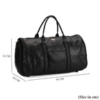 Styled By 100% Genuine Leather 2-in-1 Garment Suit Convertible Duffel Bag - Black