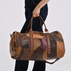 Styled By 100% Genuine Leather 2-in-1 Garment Suit Convertible Duffel Bag - Camel