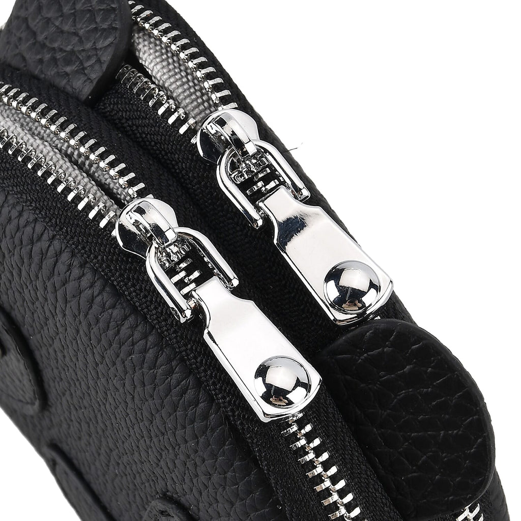 Leather Patterned Wallet (Size 12x4x10 cm) - Black