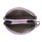 Genuine Leather Panda Print Pattern Wallet with Dual Zip (Size 12x4x10 cm) - Purple
