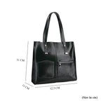 Sumptuous quality 100% Genuine Leather LARGE Tote Bag with Shoulder Strap - Green
