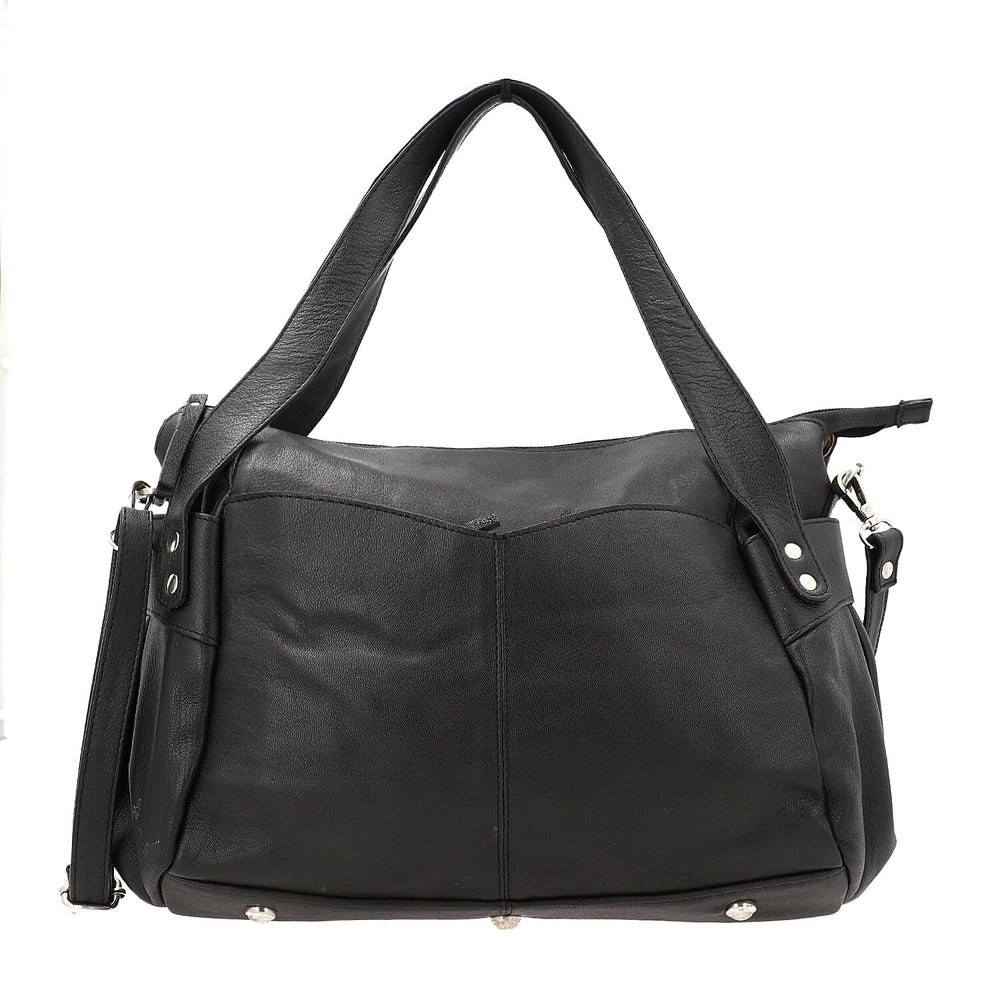 Leather Shoulder Bag (Size 17x11x3 ) - Black