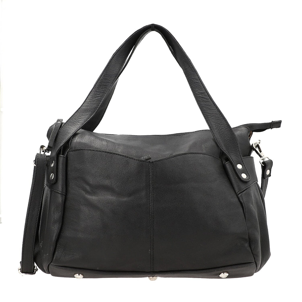 Leather Shoulder Bag (Size 17x11x3 ) - Black