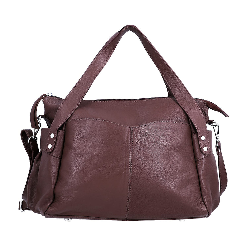 Leather Shoulder Bag (Size 17x11x3 ) - Burgundy