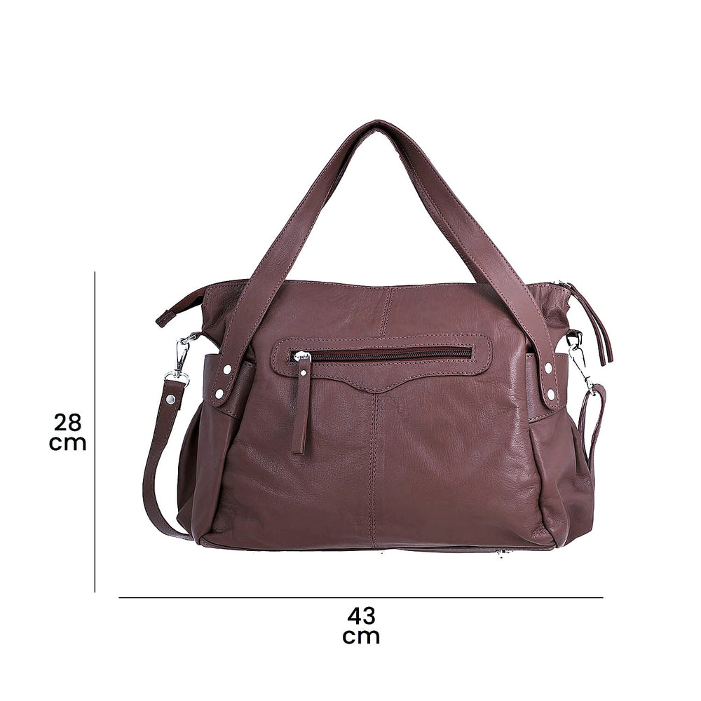 Leather Shoulder Bag (Size 17x11x3 ) - Burgundy