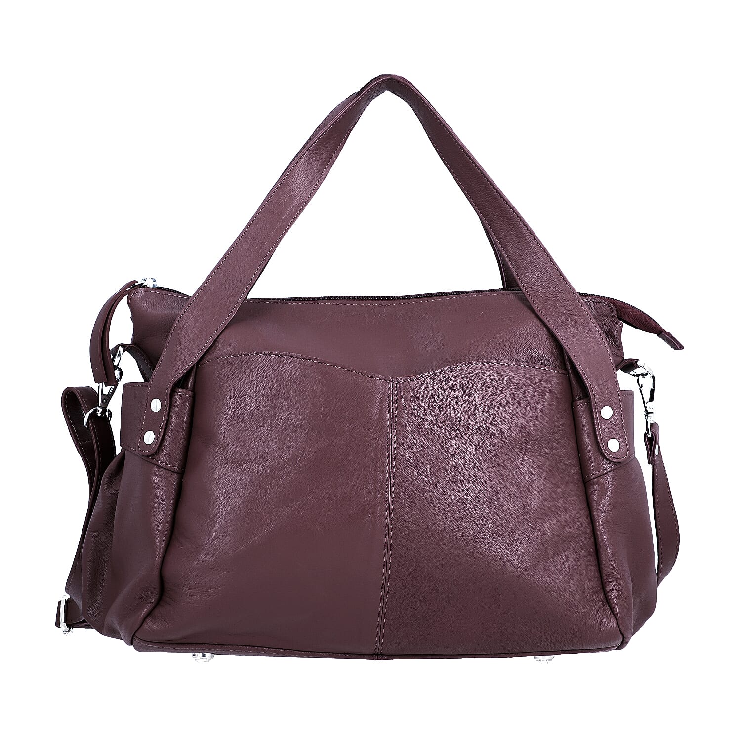 Leather Shoulder Bag (Size 17x11x3 ) - Maroon
