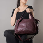 Leather Shoulder Bag (Size 17x11x3 ) - Maroon