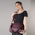 Leather Shoulder Bag (Size 17x11x3 ) - Maroon