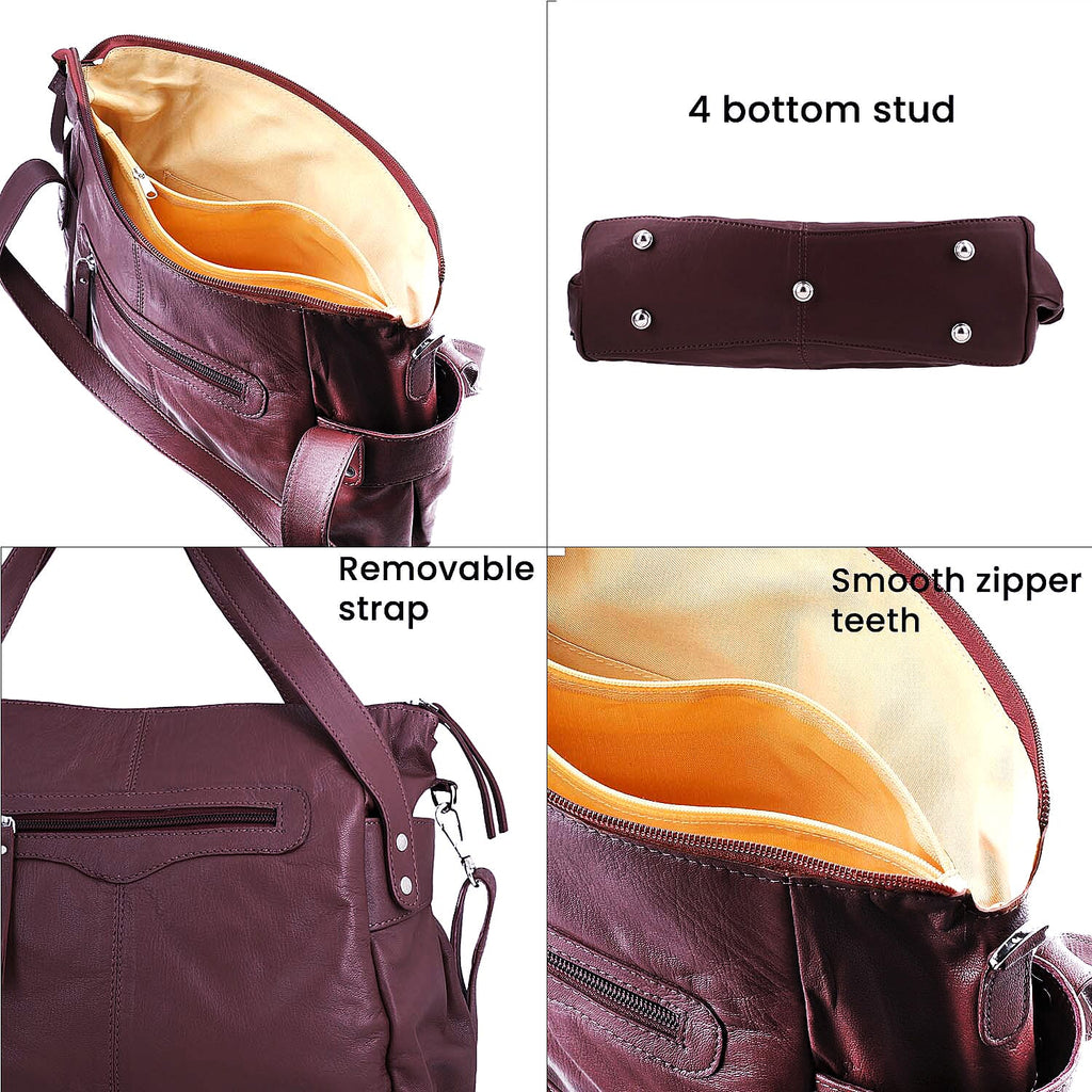 Leather Shoulder Bag (Size 17x11x3 ) - Maroon