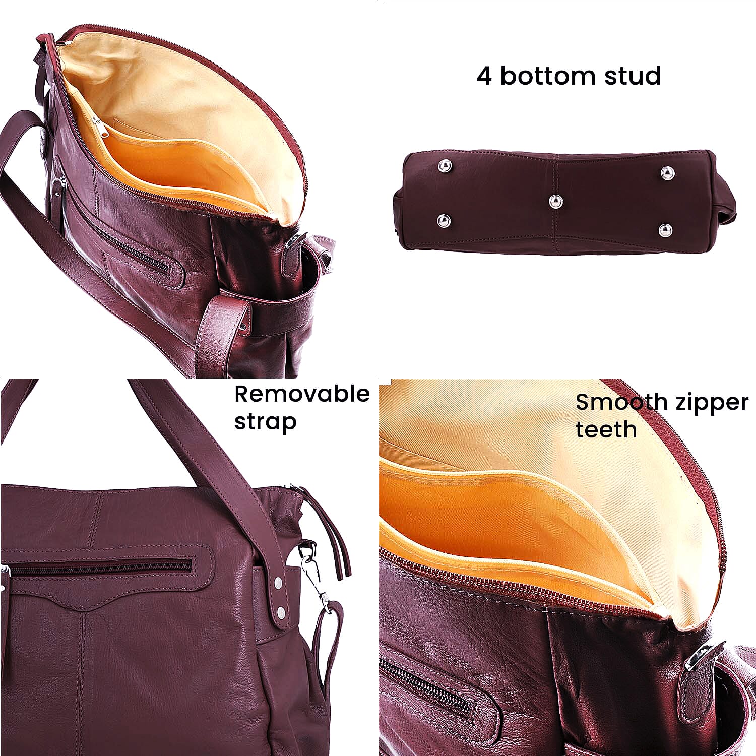 Leather Shoulder Bag (Size 17x11x3 ) - Maroon