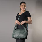 Leather Shoulder Bag (Size 17x11x3 ) - Teal
