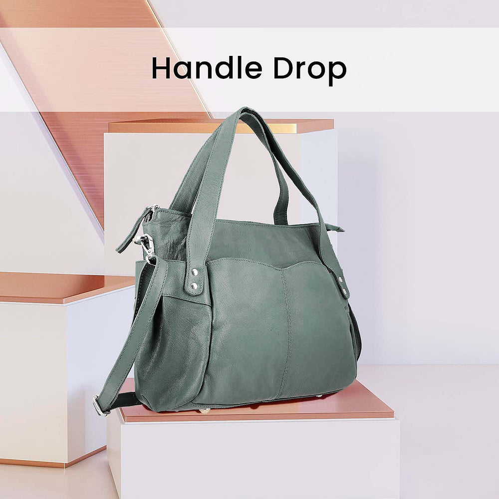Leather Shoulder Bag (Size 17x11x3 ) - Teal