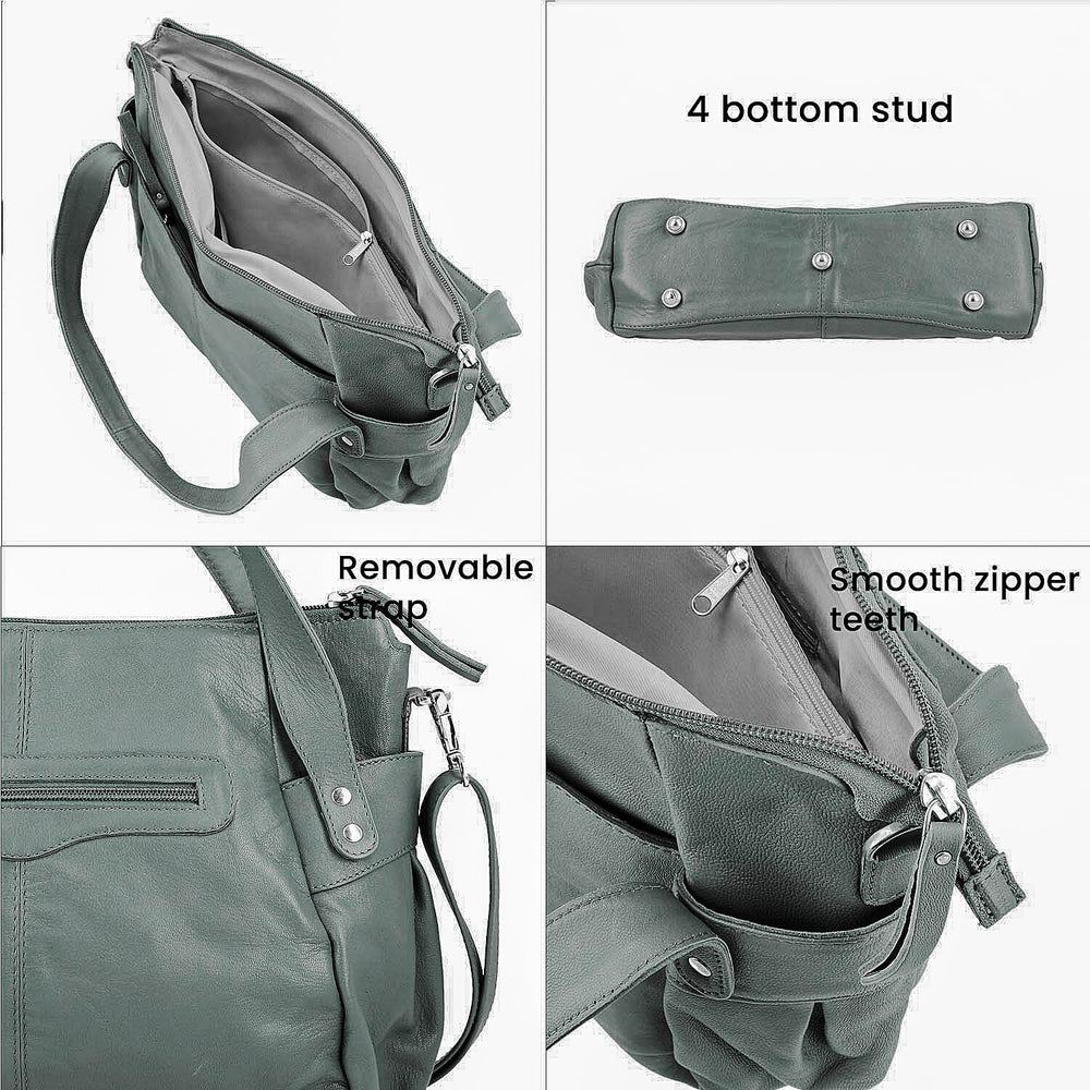 Leather Shoulder Bag (Size 17x11x3 ) - Teal