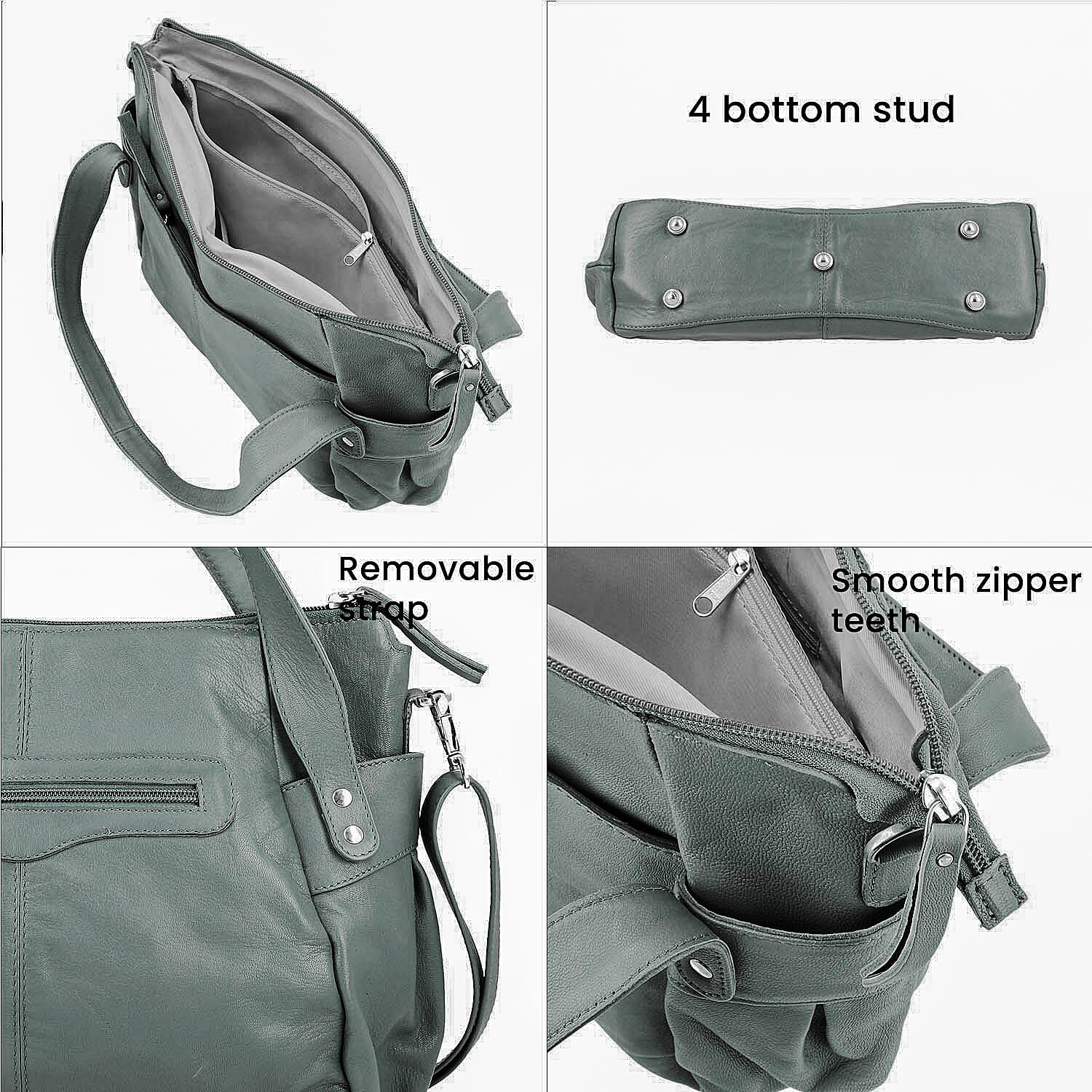 Leather Shoulder Bag (Size 17x11x3 ) - Teal