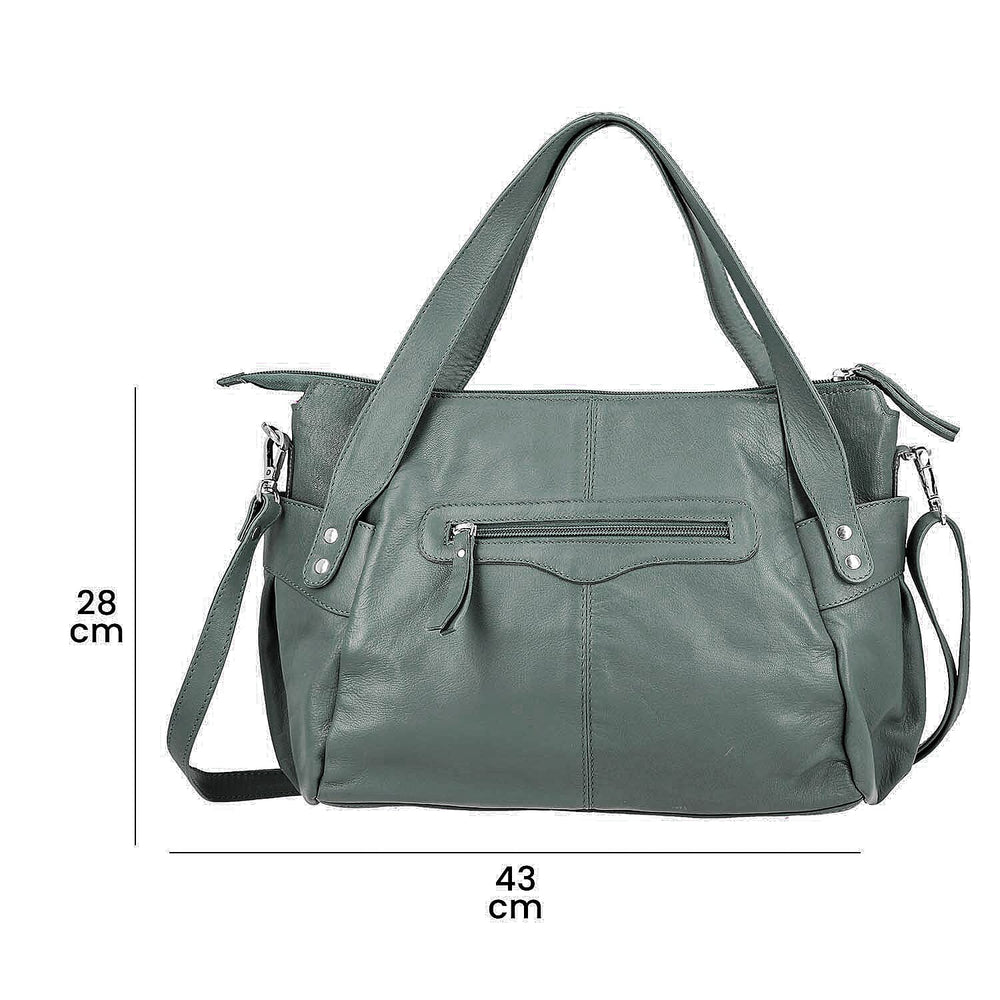 Leather Shoulder Bag (Size 17x11x3 ) - Teal