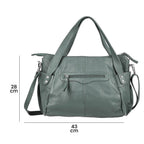 Leather Shoulder Bag (Size 17x11x3 ) - Teal