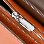 Leather Snakeskin Crossbody Bag (Size 26x12x22 cm) - Tan & Tan
