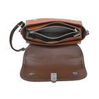 Leather Snakeskin Crossbody Bag (Size 26x12x22 cm) - Tan & Tan
