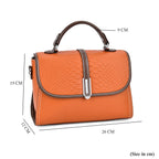 Leather Snakeskin Crossbody Bag (Size 26x12x22 cm) - Tan & Tan