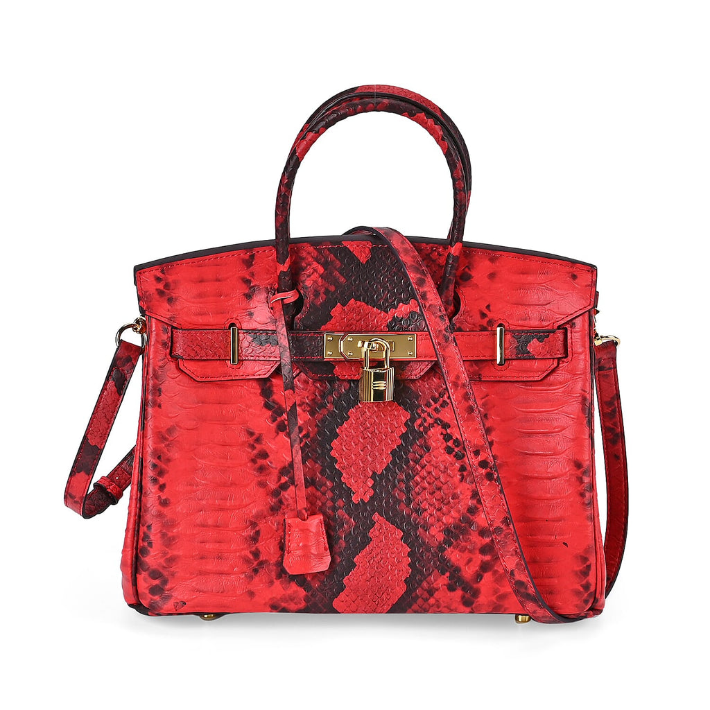 Designer Inspired 100% Genuine Leather Crossbody Bag - Red
