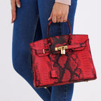 Designer Inspired 100% Genuine Leather Crossbody Bag - Red