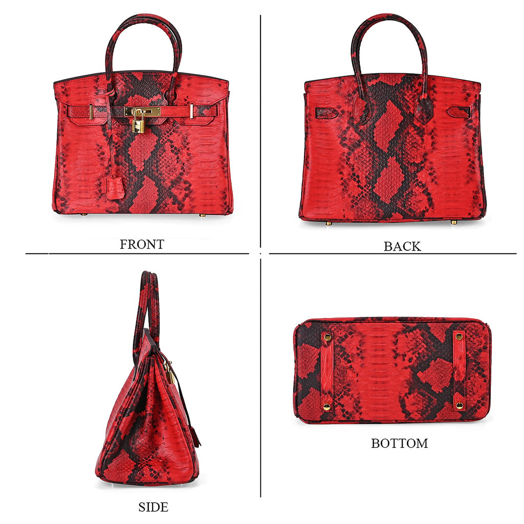 Designer Inspired 100% Genuine Leather Crossbody Bag - Red