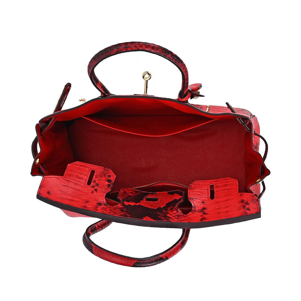 Designer Inspired 100% Genuine Leather Crossbody Bag - Red