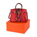 Designer Inspired 100% Genuine Leather Crossbody Bag - Red