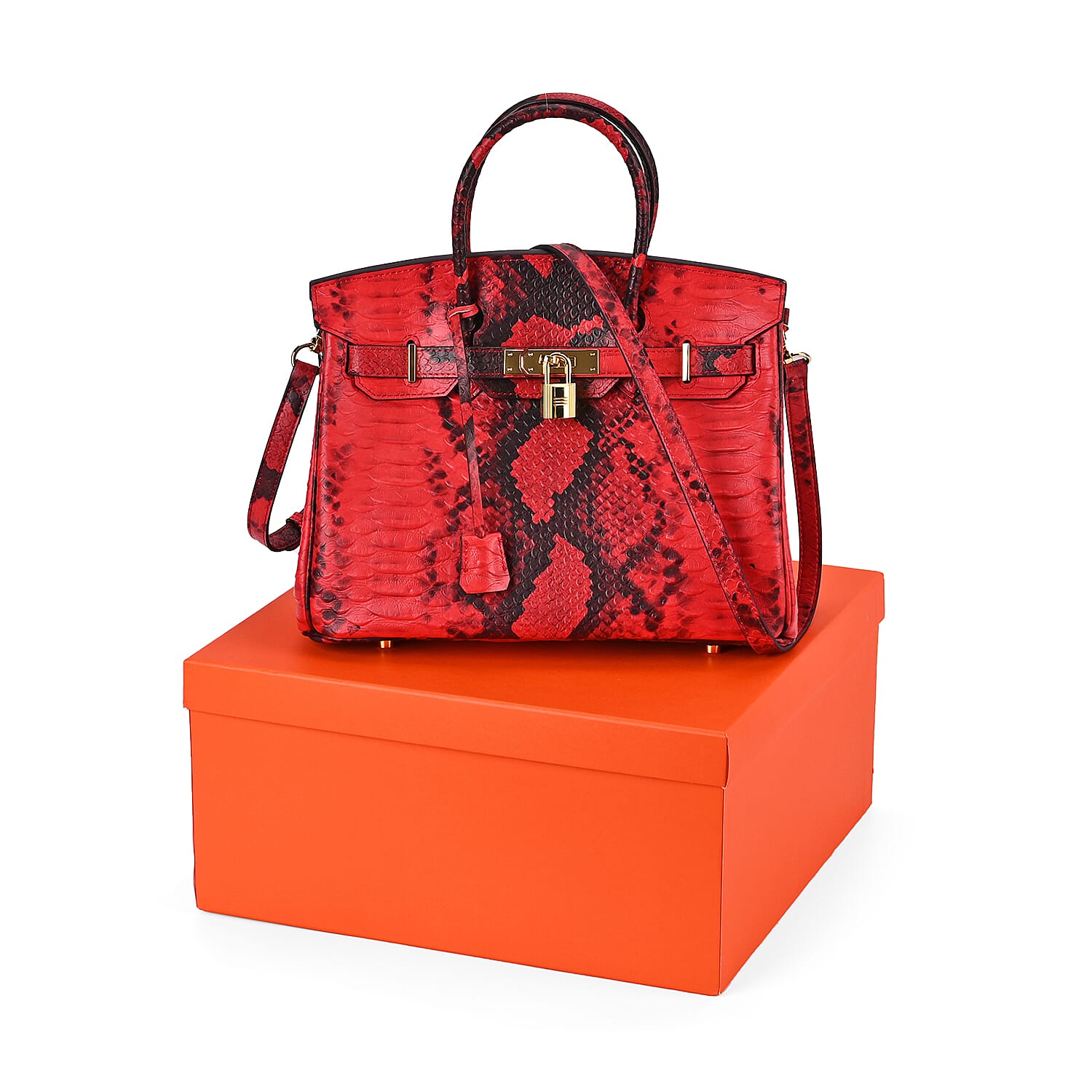 Designer Inspired 100% Genuine Leather Crossbody Bag - Red
