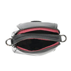 Genuine Leather Mini Messenger Crossbody Bag With Adjustable Strap - Black