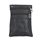 100% Genuine Leather Crossbody Bag - Black