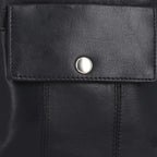 100% Genuine Leather Crossbody Bag - Black