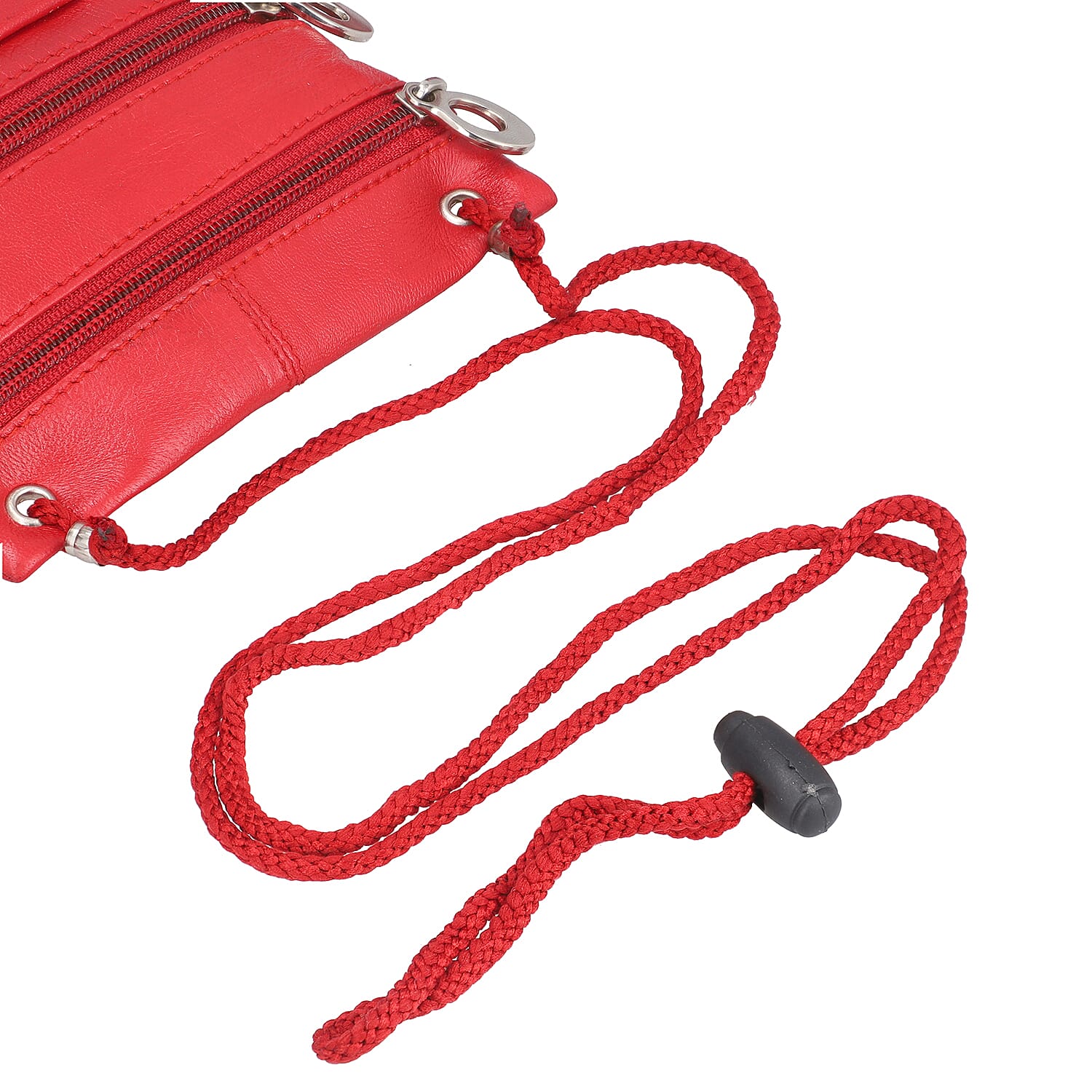 100% Genuine Leather Crossbody Bag - Red