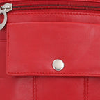 100% Genuine Leather Crossbody Bag - Red