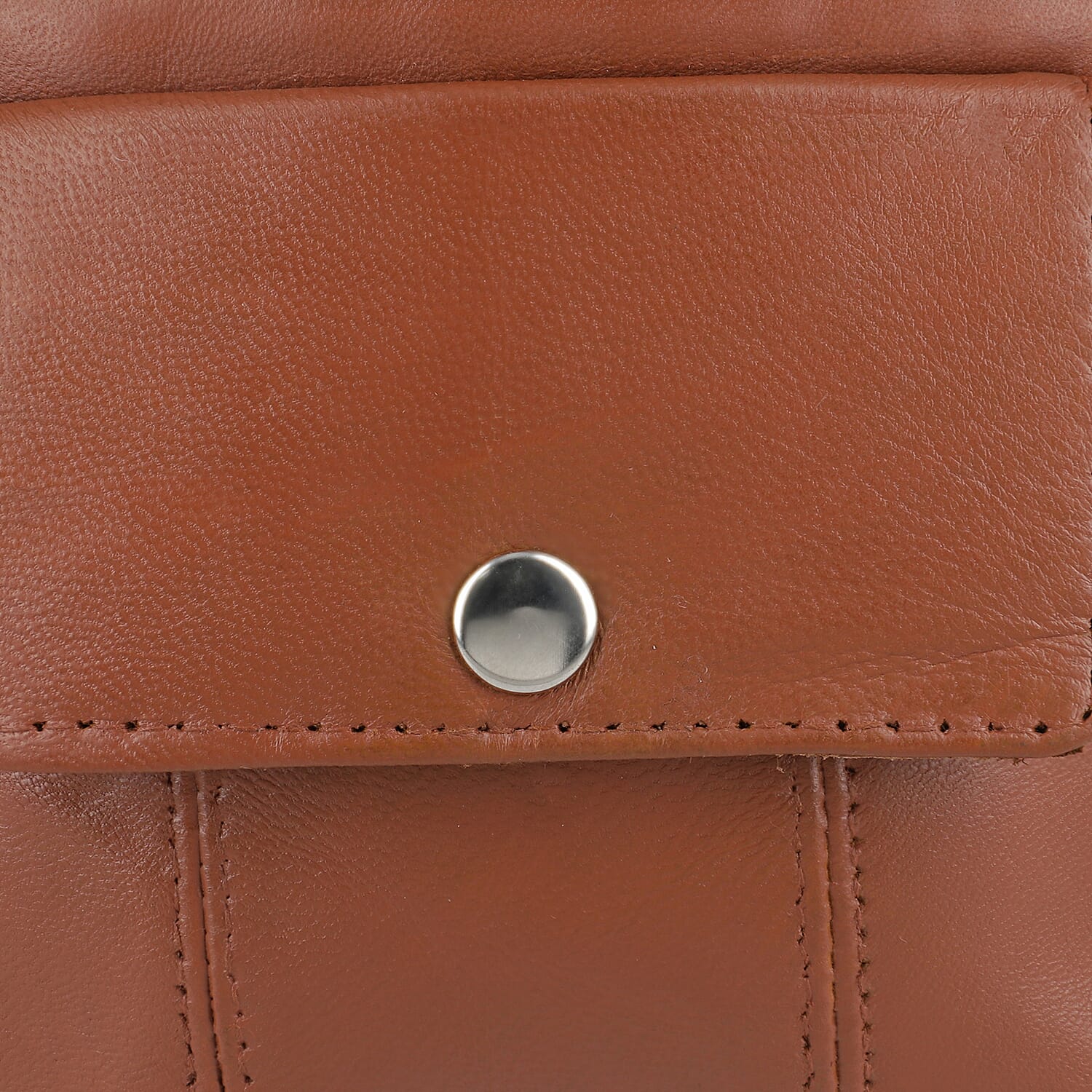 100% Genuine Leather Crossbody Bag - Tan
