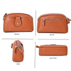 Set of 2 - 100% Genuine Leather Crossbody Bag & Card Wallet with RFID Protection - Orange